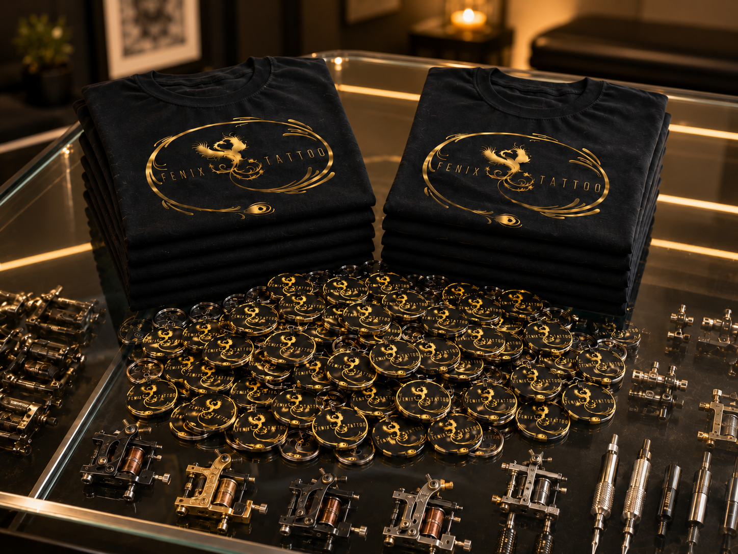 Merch recurrente para el estudio para Fenix Tattoo