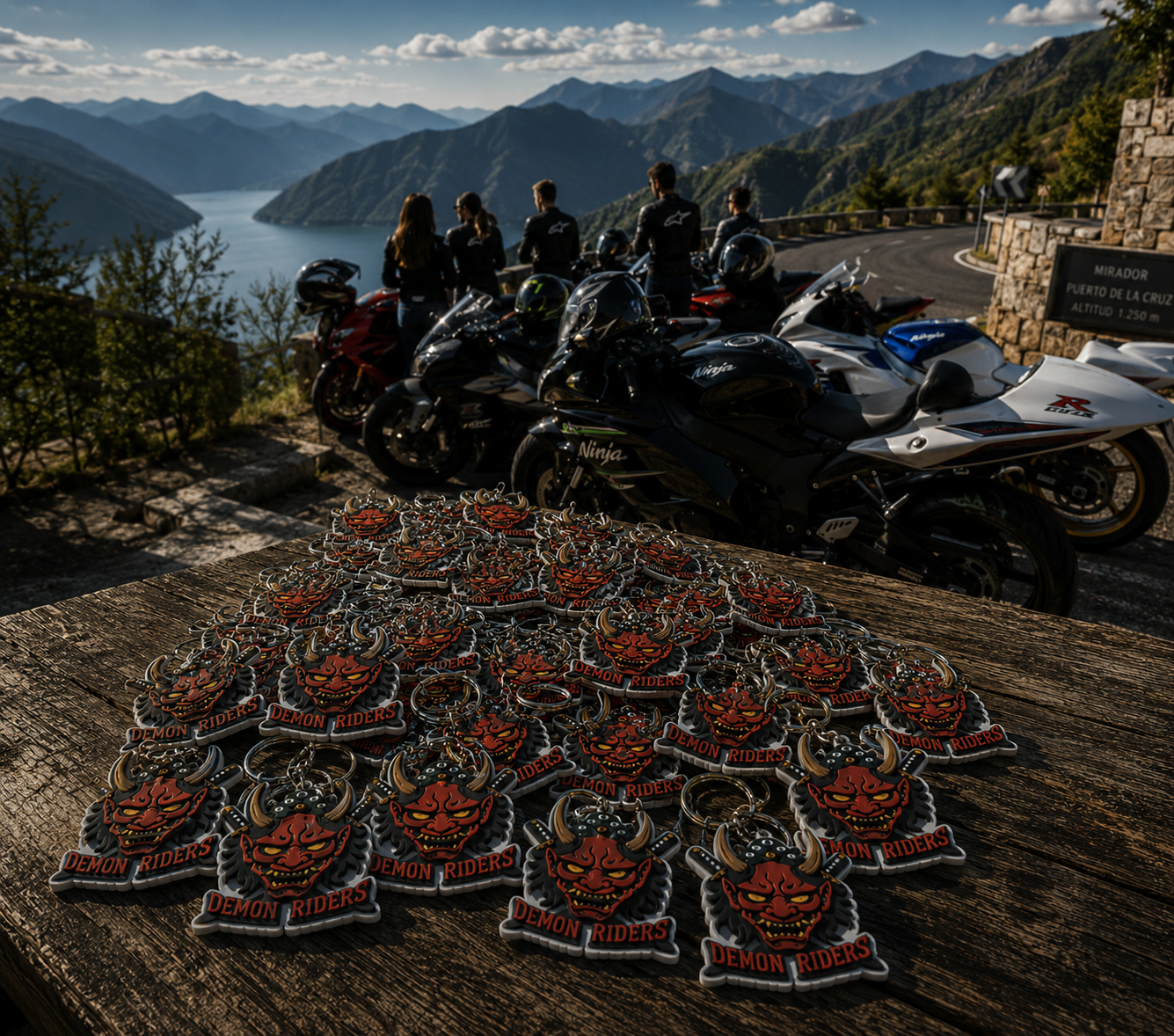 Clauers 3D amb NFC per al club de bike racing Demon Riders para Demon Riders